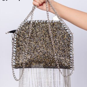 Large black and gold Batool bag
