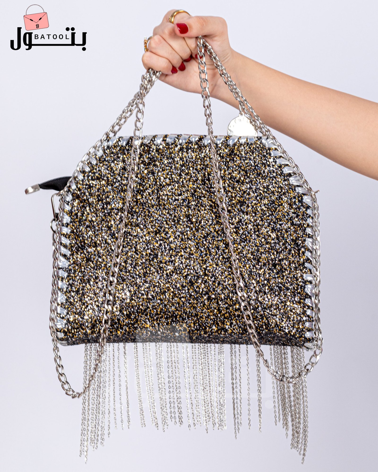 Large black and gold Batool bag